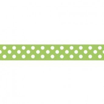 3/8" White Dots Grosgrain Ribbon - Various Colours