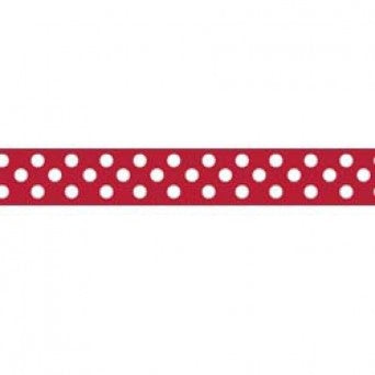 3/8" White Dots Grosgrain Ribbon - Various Colours