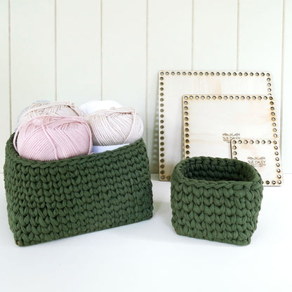 Wooden Crochet Basket Base - Square