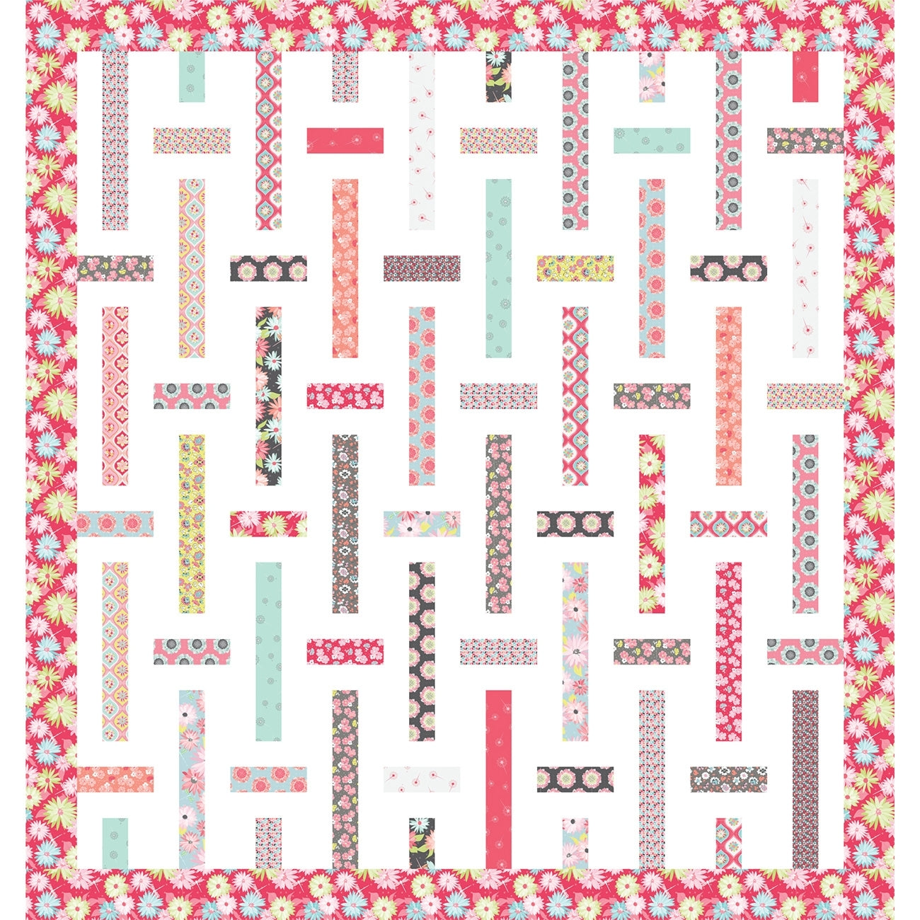 Wildblumen-Quilt-Druckmuster